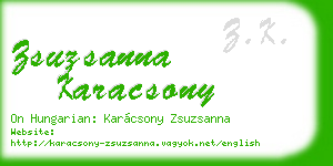 zsuzsanna karacsony business card