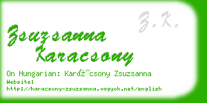 zsuzsanna karacsony business card